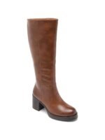 BOTTES HAUTES MARRON À TALON ÉPAIS – Image 2