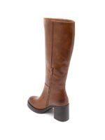 BOTTES HAUTES MARRON À TALON ÉPAIS – Image 3