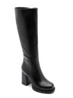BOTTES NOIRES HAUTES À TALON ÉPAIS – Image 2