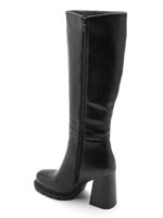BOTTES NOIRES HAUTES À TALON ÉPAIS – Image 3