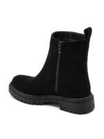 BOTTINES CHELSEA NOIRES EN SUÉDINE AVEC SEMELLE CRANTÉE – Image 4