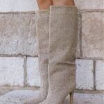 BOTTES BEIGE STRASS – TALON AIGUILLE GLAMOUR