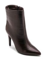 BOTTINES MARRONS EFFET CROCO – TALON AIGUILLE ÉLÉGANT – Image 2