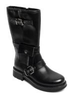 BOTTES NOIRES BIKER – DÉTAILS BOUCLES ET POCHETTE – Image 2