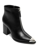 BOTTINES NOIRES À TALONS AVEC BOUT MÉTALLIQUE – Image 2