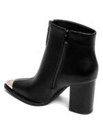 BOTTINES NOIRES À TALONS AVEC BOUT MÉTALLIQUE – Image 3