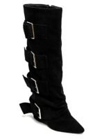 BOTTES NOIRES À GRANDES BOUCLES – STYLE GLAM CHIC – Image 2