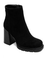 BOTTINES NOIRES À TALON ÉPAIS EN SUÉDINE – Image 2