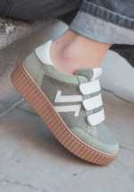 BASKETS FEMME KAKI & SEMELLE MARRON – STYLE TENDANCE – Image 2