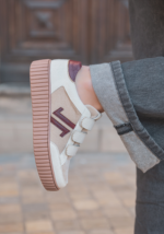BASKETS FEMME BEIGE & BORDEAUX – STYLE CHIC – Image 2