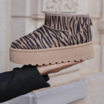 BOTTINES FOURRÉES PLATEFORME IMPRIMÉ ZÈBRE