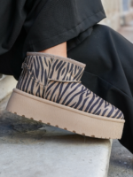 BOTTINES FOURRÉES PLATEFORME IMPRIMÉ ZÈBRE – Image 3