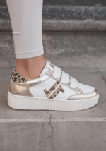 BASKETS FEMME BLANCHES LÉOPARD & DORÉ – STYLE TENDANCE – Image 2