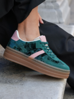 BASKETS FEMME VERTES ET ROSES – Image 3