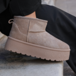 BOTTINES FOURRÉES PLATEFORME KHAKI