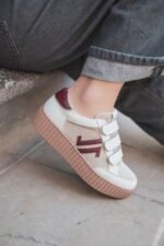BASKETS FEMME BEIGE & BORDEAUX – STYLE CHIC – Image 3