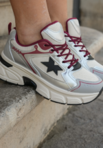 SNEAKERS ARGENTÉES ET BORDEAUX – Image 2