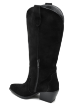 BOTTES COWBOY FEMME NOIRES EN CUIR - TALON 6 CM STYLE WESTERN CHIC – Image 3