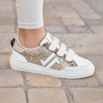 BASKETS FEMME LÉOPARD & DORÉES À SCRATCH – STYLE TENDANCE