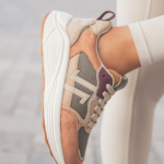 BASKETS FEMME PÊCHE & KAKI – SEMELLE COMPENSÉE CONFORT
