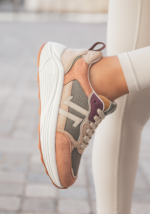 BASKETS FEMME PÊCHE & KAKI – SEMELLE COMPENSÉE CONFORT