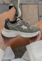 SNEAKERS ÉTOILE VERTES ET ROSES – Image 3