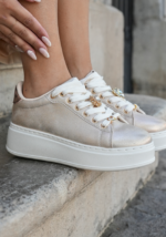 SNEAKERS PLATEFORME DORÉES FEMME AVEC DÉTAIL BIJOU – Image 3