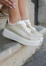 SNEAKERS PLATEFORME OR FEMME AVEC DÉTAIL BIJOU – Image 2