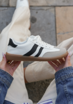 SNEAKERS BLANCHES FEMME STYLE RÉTRO AVEC SEMELLE GOMME – Image 3