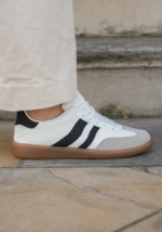 SNEAKERS BLANCHES FEMME STYLE RÉTRO AVEC SEMELLE GOMME – Image 4