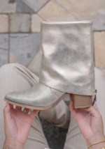 BOTTINES BEIGE ZIP – TALON BLOC – Image 2