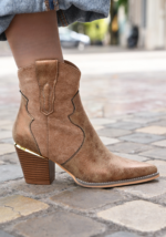 BOTTINES COWBOY CAMEL À TALON – Image 3