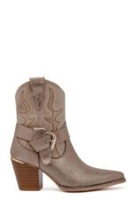 BOTTINES COWBOY COURTES DORÉES – STYLE WESTERN CHIC – Image 3