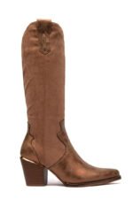 BOTTES COWBOY BRONZE À TALON BISEAUTÉ – Image 4