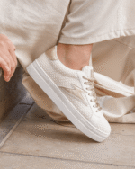 Basket femme beige à lacets - Patricia – Image 2