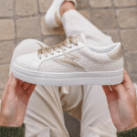 Basket femme beige à lacets - Patricia