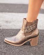 BOTTINES CROCO MÉTALLISÉES – L’ÉLÉGANCE AUDACIEUSE – Image 2