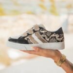 BASKETS FEMME IMPRIMÉ SERPENT – À SCRATCH & SEMELLE ÉPAISSE