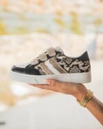 BASKETS FEMME IMPRIMÉ SERPENT – À SCRATCH & SEMELLE ÉPAISSE