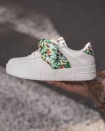 BASKETS FEMME BLANCHES AVEC NŒUD EXOTIQUE – STYLE TENDANCE – Image 4