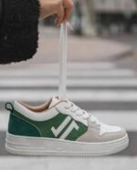 BASKETS FEMME VERTES & BLANCHES – STYLE SPORT CHIC – Image 3
