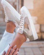 BASKETS DORÉES FEMME À PAILLETTES ET ÉTOILE SCINTILLANTE – Image 3