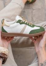 BASKETS BLANCHES ET VERTES FEMME AU STYLE RÉTRO CHIC - FINDLAY – Image 2