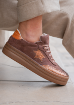 BASKETS MARRON PAILLETÉES AVEC ÉTOILE – Image 2