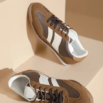 BASKETS FEMME MARRON A LACETS