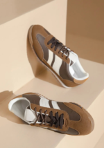 BASKETS FEMME MARRON A LACETS