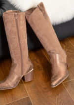 BOTTES COWBOY BRONZE À TALON BISEAUTÉ – Image 2