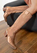 BOTTES COWBOY BRONZE À TALON BISEAUTÉ – Image 3
