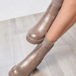 BOTTINES SOCKS MÉTALLISÉES – SEMELLE ÉPAISSE