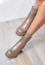 BOTTINES SOCKS MÉTALLISÉES – SEMELLE ÉPAISSE